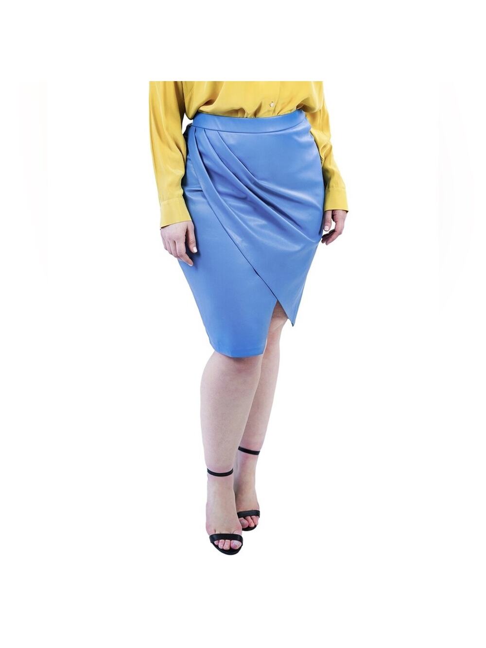 Maree Pour Toi pleather faux wrap skirt Size 12